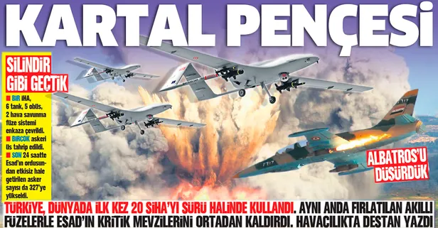 20 SİHA katil Esad'ın askerlerine bomba yağdırdı