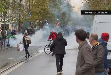 Fransa'nın başkenti Paris'te Filistin'i destekleyenlere sert müdahale!