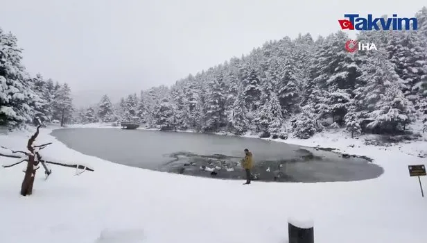 Kar yağışının ardından bölge beyaz cennete döndü