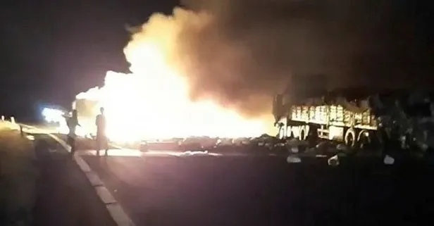 Ankara - İstanbul yolunda facianın eşiğinden dönüldü! İplik yüklü tır alev alev yandı