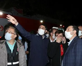 Çevre ve Şehircilik Bakanı Murat Kurum, İzmir'de enkazlarda yürütülen çalışmaları inceledi