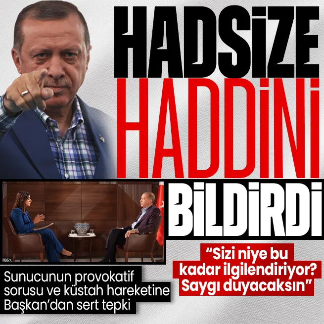 Hadsize haddini bildirdi! PBS kanalının sunucusu Amna Nawazın provokatif sorusu ve küstah hareketine Başkan Erdoğandan sert tepki