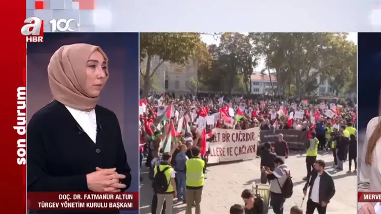 1 Ocak'ta ''Şehitlerimize Rahmet, Filistin'e Destek, İsrail'e Lanet" yürüyüşü! TÜRGEV Yönetim Kurulu Başkanı Doç. Dr. Fatmanur Altun A Haber'de