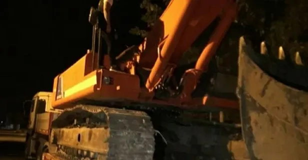 Çekicide taşınan iş makinesinden kilolarca uyuşturucu çıktı