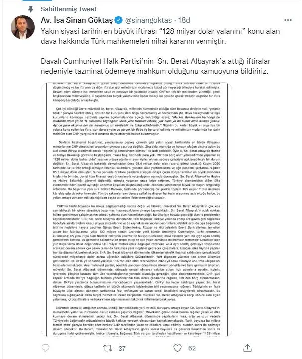 CHP'nin '128 milyar dolar' yalanı tescillendi! Ödenecek tazminat Berat Albayrak tarafından şehit ve gazi yakınlarına bağışlandı-2