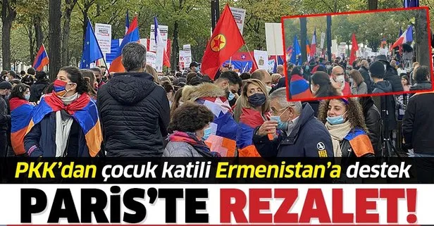 Paris’te terör örgütü PKK’nın katılımıyla Ermenistan’a destek gösterisi