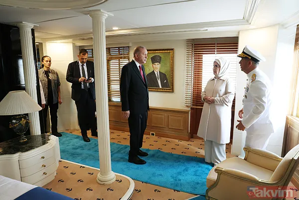 Başkan Erdoğan, Gazi Mustafa Kemal Atatürk’ün manevi mirası Savarona yatını inceledi - 10