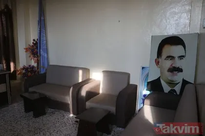 Rasulayn’da terör örgütünün kullandığı merkezde teröristbaşı Öcalan’ın posterleri