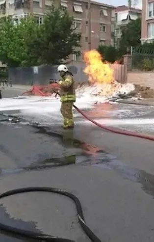 Son dakika: Doğal gaz hattında yangın çıktı