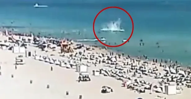 Miami sahilinde dehşet anları! Helikopter denize çakıldı