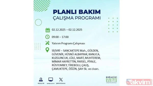 İstanbul elektrik kesintisi 2 Aralık: 8 saat yok! Gaziosmanpaşa, Beşiktaş, Beyoğlu... - 19