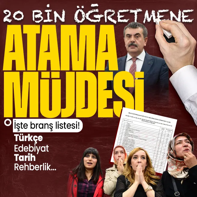 ÖĞRETMEN ATAMASI branş ve kontenjanları 2024! MEB atama branş dağılımı SIRALI LİSTE! Türkçe, Tarih, Psikoloji, Rehberlik...