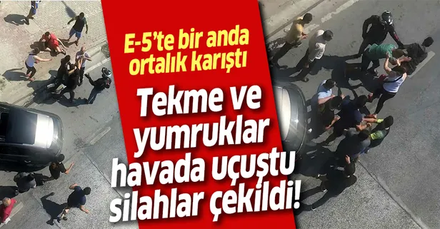 E-5'te ortalık karıştı! Tekme ve yumruklar havada uçuştu, sivil polis silah çekti