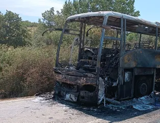 Seyir halinde korku! Otobüs alev alev yandı