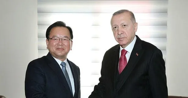 Son dakika: Başkan Erdoğan Kore Cumhuriyeti Başbakanı Kim Boo-kyum’u kabul etti