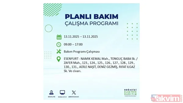 Mahallen listede olabilir! İstanbul'da büyük elektrik kesintisi: BEDAŞ 13 Kasım için saat verdi - 25