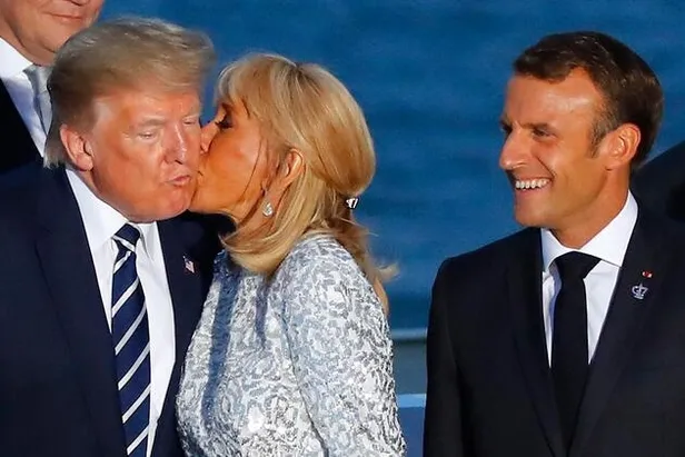 Sosyal medyanın gündemine oturdu... G7'de dikkat çeken an! Trump ve Macron'un eşi...-3
