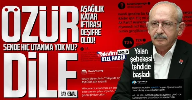 Aşağılık Katar yalanını devam ettiren CHP’li Kemal Kılıçdaroğlu’na sert tepki: Sende hiç utanma yok mu?
