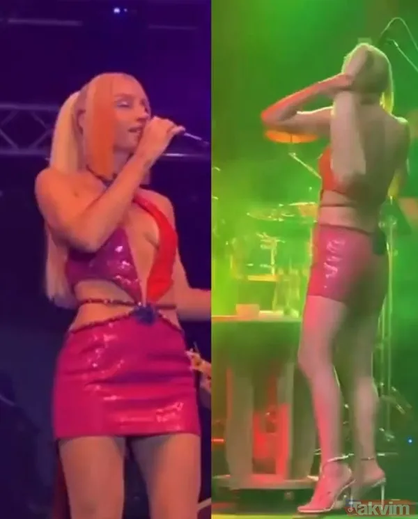 Gülşen sırt ve göğüs dekolteli mini elbisesiyle sahne aldı! Sosyal medyada yine yorum yağdı: “Bu kadın giyinmeyi unutuyor” - 6