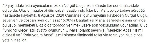 Nurgül Uluç hayatını kaybetti! Nurgül Uluç kimdir, hastalığı neydi?-2