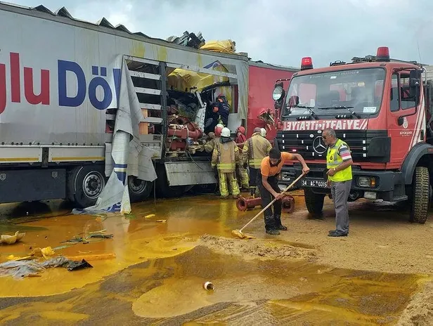 Kuzey Marmara'da korkunç kaza: 2 tır çarpıştı!-2