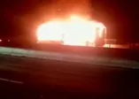Rulo kağıt yüklü tır alev alev yandı