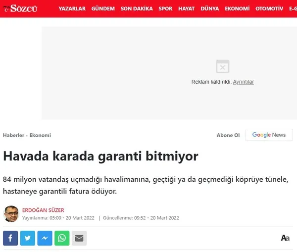 Ulaştırma Bakanlığı'ndan Sözcü'ye cevap: Bu Yeni Türkiye”nin bir mesajıdır!-1