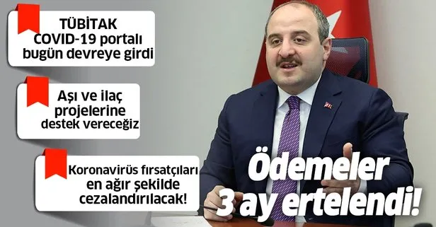 Son dakika: Sanayi ve Teknoloji Bakanı Mustafa Varank duyurdu! KOBİ’lerin ödemeleri 3 ay ertelendi!