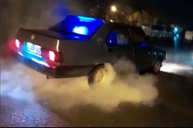 Drift şov pahalıya patladı: 9 bin lira ceza