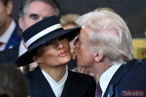 Görüntüler gündem oldu! Donald Trump şapka yüzünden eşi Melania'yı öpemedi - 4