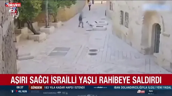 Doğu Kudüs'te rahibeye saldırı kamerada