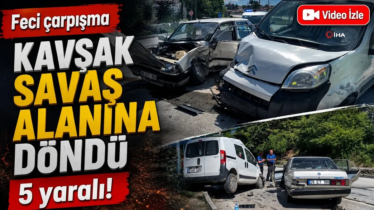 Burdur'da kavşakta feci çarpışma: 5 yaralı