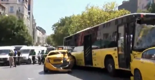 Beyoğlu'nda İETT kabusu! Araçlara daldı | Görüntüler ortaya çıktı: Aşırı hız kıl payı kurtuluş