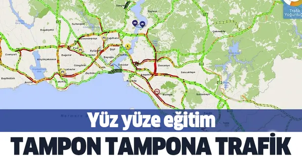 Son dakika: İstanbul trafiğinde "yüz yüze eğitim" yoğunluğu