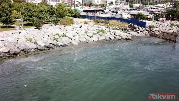 Marmara Denizi'nden müsilaj temizlenmeye çalışılırken Kalamış'taki dereden beyaz su aktı - 4