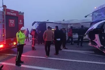 Malatya’da otobüs devrildi!