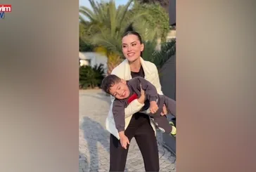 Fahriye Evcen küçük oğlu Kerem'i paylaştı! Sosyal medya onları konuştu: Ne kadar büyümüş