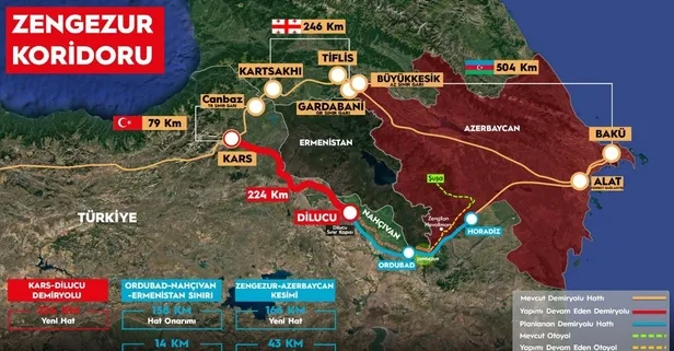 Zengezur Koridoru'nda tarihi adım! Kars-Iğdır-Aralık-Dilucu Demiryolu Hattı'na ilk kazma için geri sayım