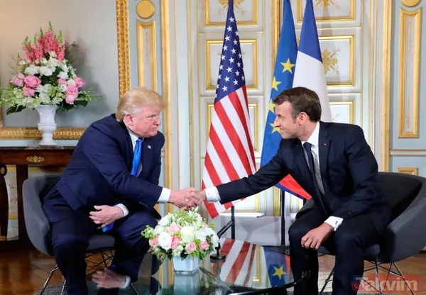 Trump - Macron zirvesine damga vuran görüntü! Elini öyle bir sıktı ki... - 6