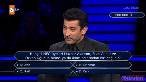 Kim Milyoner Olmak İster'de Kenan İmirzalıoğlu'ndan Yusuf Çim ve Feyza Sevil Güngör'ü pes ettiren 200 bin TL'lik 'TDK' sorusu - 24
