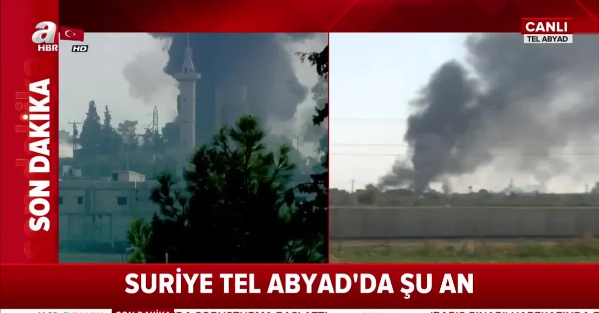Tel Abyad'da terör mevzilerinin vurulma anları kamerada