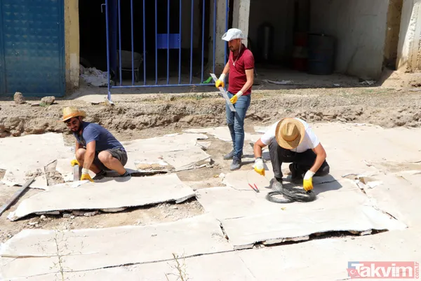 Kaçak kazıda bulunan mozaikler 98 parçaya bölünerek Zeugma Mozaik Müzesi'ne taşınıyor - 16