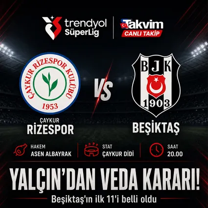 Beşiktaş’ın Rizespor maçı ilk 11’i belli oldu