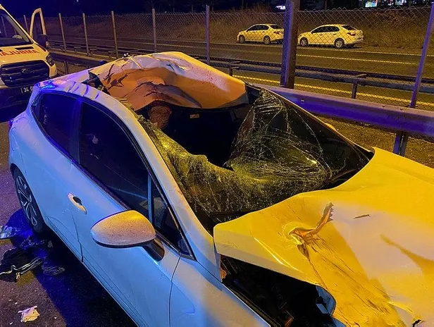 TEM Otoyolu'nda feci kaza! Otomobilin çarptığı yaya öldü-6