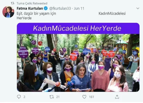 HDP’li tecavüzcü vekil Tuma Çelik sosyal medya hesaplarında kadın hakları naraları atmış