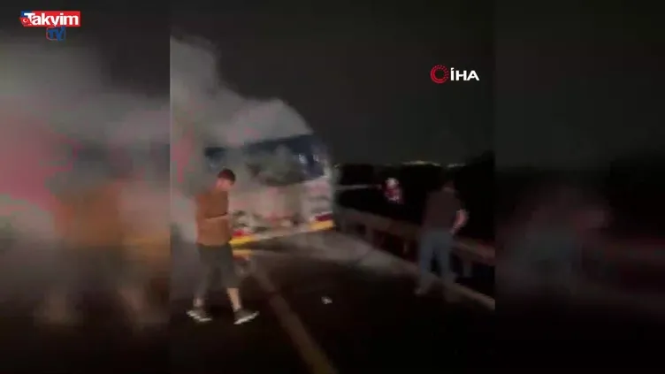 Osmaniye’de mısır yüklü tır alev alev yandı