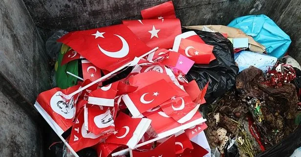 Antalya’da skandal olay! Bir vatandaş çöp konteynerlerinde Türk bayrakları buldu | Polis inceleme başlattı