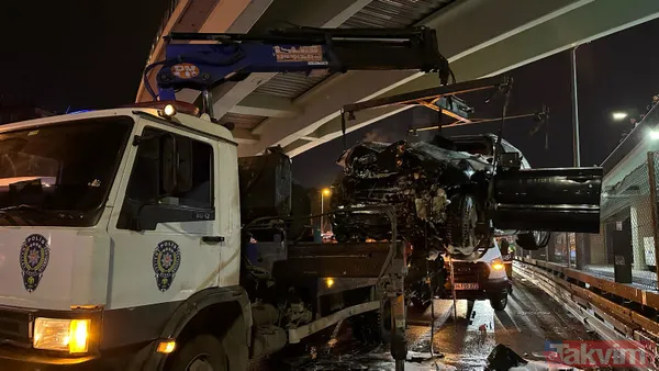 İstanbul Merter'de makas terörü can aldı! Bariyerlere çarpan cip alev aldı: 1 ölü, 3 ağır yaralı - 11