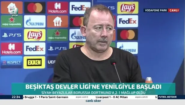 Sergen Yalçın’dan Dortmund maçı sonrası açıklamalar: Oyuncuların performansından memnunum