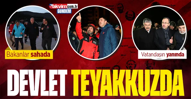 Devlet ve STK'lar tüm imkanlarıyla sahada! Kabine afet bölgesinde: Depremzedelerin yardımına koştular